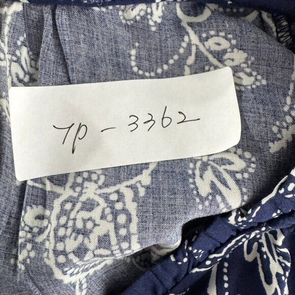 Talbots Blouse Top 2X Blue White Paisley Long Sleeve‎ Rayon NWT TP-3362 - Picture 2 of 8